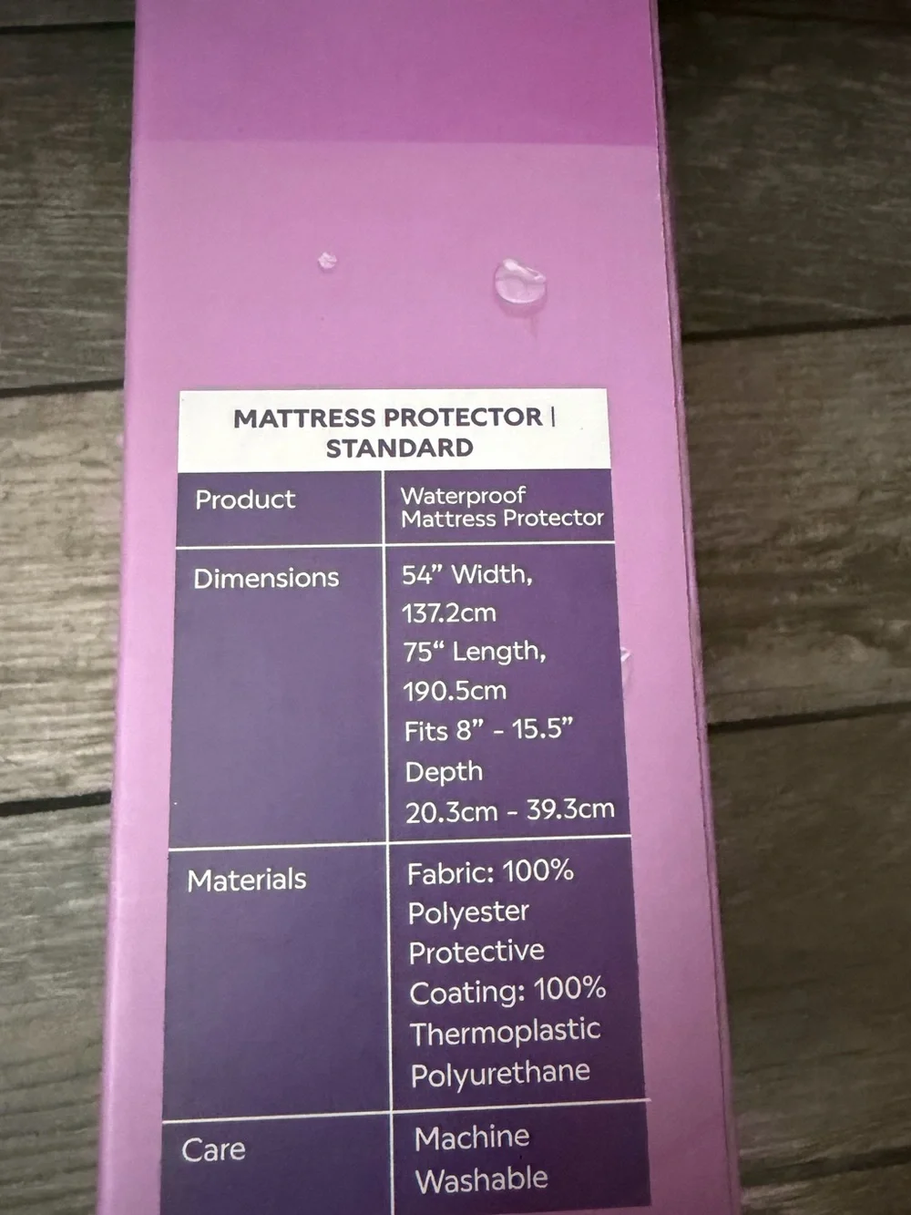 NIB Purple Waterproof Mattress Protector – Full, Gold-Standard Protection